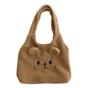 New Winter Soft Plush Tote Bag Women Cartoon Embroidery Imitation Lamb Hair Shoulder Bag For Women Shopper Bag