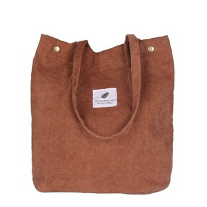 New Women Corduroy Shopping Bag Women's Canvas Handbag Shoulder Magnetic Buckle Shoulder Bag