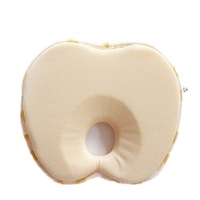 Newborn Infant Anti Roll Pillow Flat Head Neck Support Baby Gifts(Apple Khaki )