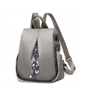 Newest Hot Women's Anti-Theft Backpack Solid Oxford Cloth Waterproof Female Shoulder Bags School Bag With Cute Pendant