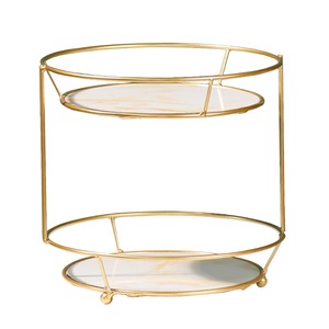 Nordic Luxury Gold Double-layer Storage Holders Shelves Home Bedroom Organization Necklace Earrings Jewelry Metal Jewelry Rack