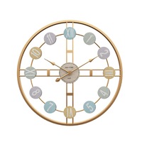 Nordic Mute Minimalist Clock Modern Craft Iron Clock Living Room Decoration Creative Wall Clock-Gold Gold