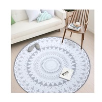 Nordic Style Round Decorative Carpet Area Rug Foot Door Hanging Basket Mat - 3# 60X60CM