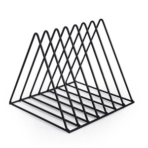 Nordic triangle simple wrought iron Home Decor desktop storage rack shelf file magazine jewelry gold storage box office rack Frame Bracket