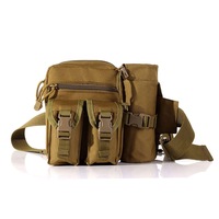 Nylon Camouflage Fishing Bag Fishing Tools Bag Outdoor Multifunctional Waist Bag KHAKI COLOR