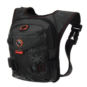 Nylon Drop Waist Leg Drop Bag for Men Fashion Riding Fanny Pack Military Rider Travel Men Messenger Shoulder Bag BLACK COLOR