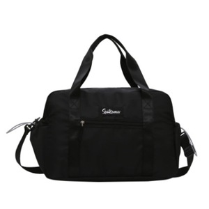 Nylon Inclined Shoulder Sports Gym Bag Travel Handbag (Black)