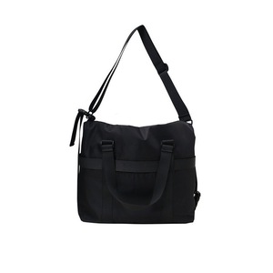 Nylon Inclined Shoulder Sports Gym Bag Travel Handbag (Black)