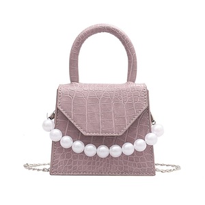 Oeak Pearl Handle Super mini Design PU Leather Shoulder Bags For Women 2020 Stone Pattern Crossbody Bag Female Travel Handbags
