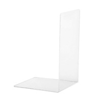 Office Stationery Library Book End L Shape Desktop Organizer Solid Student Reading Transparent Acrylic Free Standing Holder