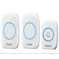 One to Two Wireless Doorbells Home Music Digital Doorbell Long Distance Doorbell Black and White Smart Sensor-WHITE