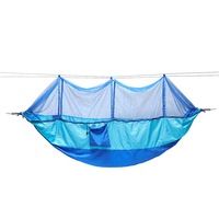 Outdoor Double 2 People Hammock Camping Tent Hanging Swing Bed With Mosquito Net BLUE SKY BLUE SPELL COLOR