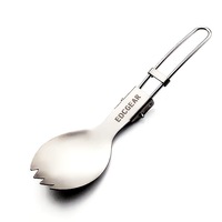 Outdoor EDC Folding Fork Spoon Titanium Alloy Soup Spoon Picnic BBQ Tableware Outdoor Camping FORK SPOON MODEL
