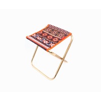 Outdoor Folding Stool 7075 Aluminum Alloy Mini Portable Barbecue Fishing Chair - ORANGE