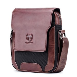 Outdoor Men Handbag Genuine Leather Bag Business Shoulder Bag Portable Briefcase Messenger Bag COFFEE COLOR