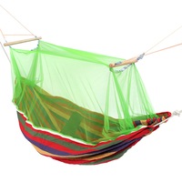 Outdoor Portable Swing Hammock Camp Patio Yard Hanging Tree Bed With Mosquito Net GREEN COLOR