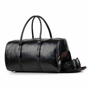 Outdoor Sports Gym Duffel Shoulder Bag Travel Luggage Handbag Shoe Storage Organizer Men Women BLACK COLOR
