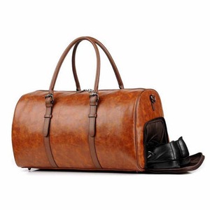 Outdoor Sports Gym Duffel Shoulder Bag Travel Luggage Handbag Shoe Storage Organizer Men Women BROWN COLOR