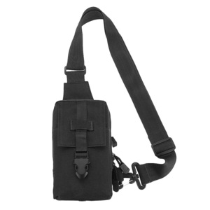 Outdoor Tactical Large Capacity Zipper Cross Body Shoulder Bag Storage Pouch for iPhone Mobile Phone BLACK COLOR