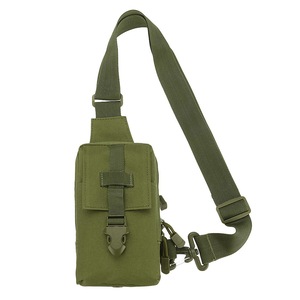 Outdoor Tactical Large Capacity Zipper Cross Body Shoulder Bag Storage Pouch for iPhone Mobile Phone GREEN COLOR