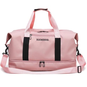 Outdoor Travel Luggage Duffel Handbag Waterproof Sport Gym Fitness Bag Shoes Storage Organizer PINK COLOR