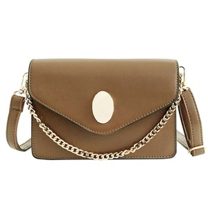 Oval Buckle PU Leather Single Shoulder Bag Ladies Handbag Messenger Bag