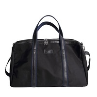 Oxford Cloth Shoulder Travel Bag Leisure Sport Handbag (Black)