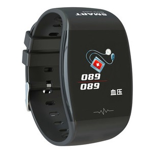 P1 1.3'' Color Screen IP67 Waterproof Smart Bracelet Heart Rate Blood Pressure Monitor Fintesss Sport Smart Watch mi band BLACK COLOR