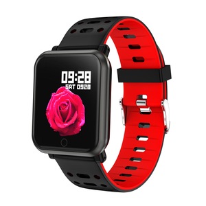 P11 HD Display Color Screen Wristband Blood Pressure and Oxygen Monitor Bright Adjust Smart Watch RED COLOR
