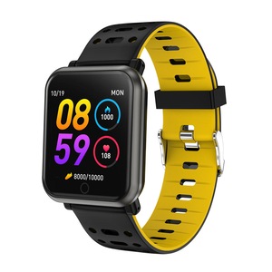 P11 HD Display Color Screen Wristband Blood Pressure and Oxygen Monitor Bright Adjust Smart Watch YELLOW COLOR