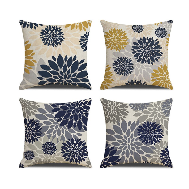 Buy P29 4PCS 45*45cm Home Geometric Flower Pattern Short Plush