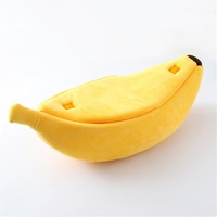 Pet Dog Cat Bed Warm House Mat Durable Kennel Doggy Soft Puppy Cushion Banana Shape Basket M SIZE