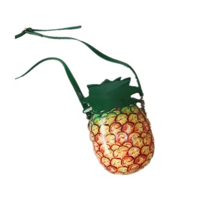 Pineapple Pattern Fashion PU Leather Slant Shoulder Bag Handbag(Yellow)