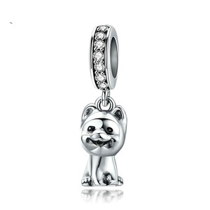 Pomeranian Pet Dog Pendant for Bracelet and Necklace Silver plating Charm Fit Women Jewelry Making Jewelry