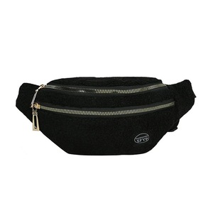 Popular Belt Bag Sling Chest Pouch Women Plush Fanny Chest Pack Winter Double Zipper Waist Shoulder Bag Money Purse