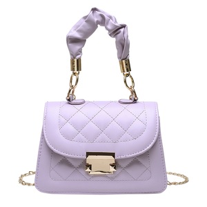 Popular Simple Female Daily Bag Casual PU Leather Sling Handbag Purse Women Elegant Chain Shoulder Crossbody Bag