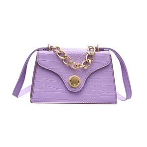 Popular Simple Female Daily Bag Casual PU Leather Sling Handbag Purse Women Elegant Chain Shoulder Crossbody Bag