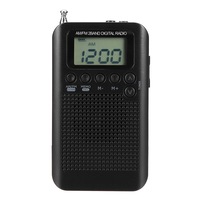 Portable Digital LCD FM/AM 2 Band Stereo Radio Mini Pocket Receiver with Earphone