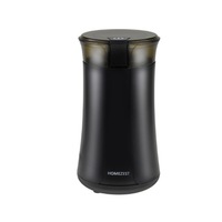 Portable Electric Coffee Bean Grinder Double Leaf Cyclone Grinder Point-touch Household Grain Grinder-Black