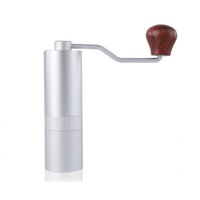 Portable Hand-cranked Coffee Grinder Stainless Steel Grinding Core Italian American Hand-made Coffee Grinder-Silver