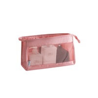 Portable Hanging Gargle Bag Waterproof Large-Capacity Travel Cosmetic Bag - Pink