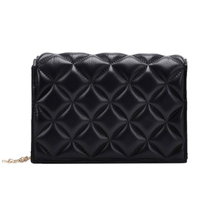 Portable Lattice Print Purse Women Square Purse PU Chain Crossbody Shoulder Bags Youth Ladies Simple Versatile Bag