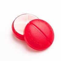 Portable Pill Case Colorful Medicine Jewelry Storage Box Pill Organizer RED COLOR
