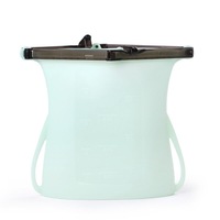 Portable Silicone Sealed Bag Versatile Preservation Bag Container for Vegetable Liquid Snack Meat green