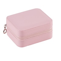 Portable Single Layer Simple Storage Box Creative Jewelry Storage Box Earrings Ring Small Jewelry Box Suitable for Travel-Pink