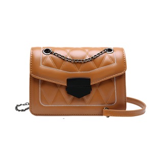 Portable Square Shoulder Messenger Bags Femlae PU Lattice Solid Chain Handbags Youth Ladies Simple Versatile Bag