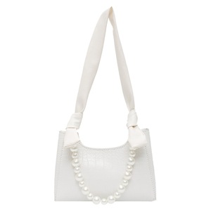 Portable Women Pearl Shoulder Bag Elegant Pu Leather Handbag Lady Travel Tote Purse Fashion Exquisite Shopping Bag