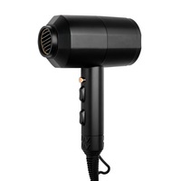 Professional High Power Electric Hair Dryer Cold Hot Air Thermostatic Use for Home Hair Salon Hotel Travel BLACK COLOR