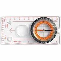 Professional Portable Magnifying Compass Ruler Scale Scout Hiking Camping Boating Orienteering Map Transparent color_DC45-5C