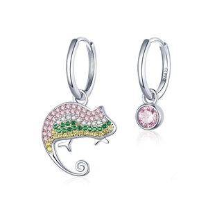 Protect Animal Asymmetry Dangle Earrings Silver plating Engagement Jewelry